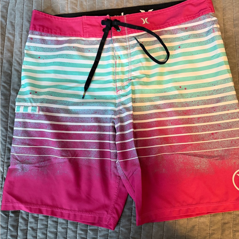 Hurley Phantom Pink and Teal Swim Shorts